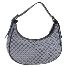 CELINE Macadam Canvas Hand Bag Navy Auth yk19718