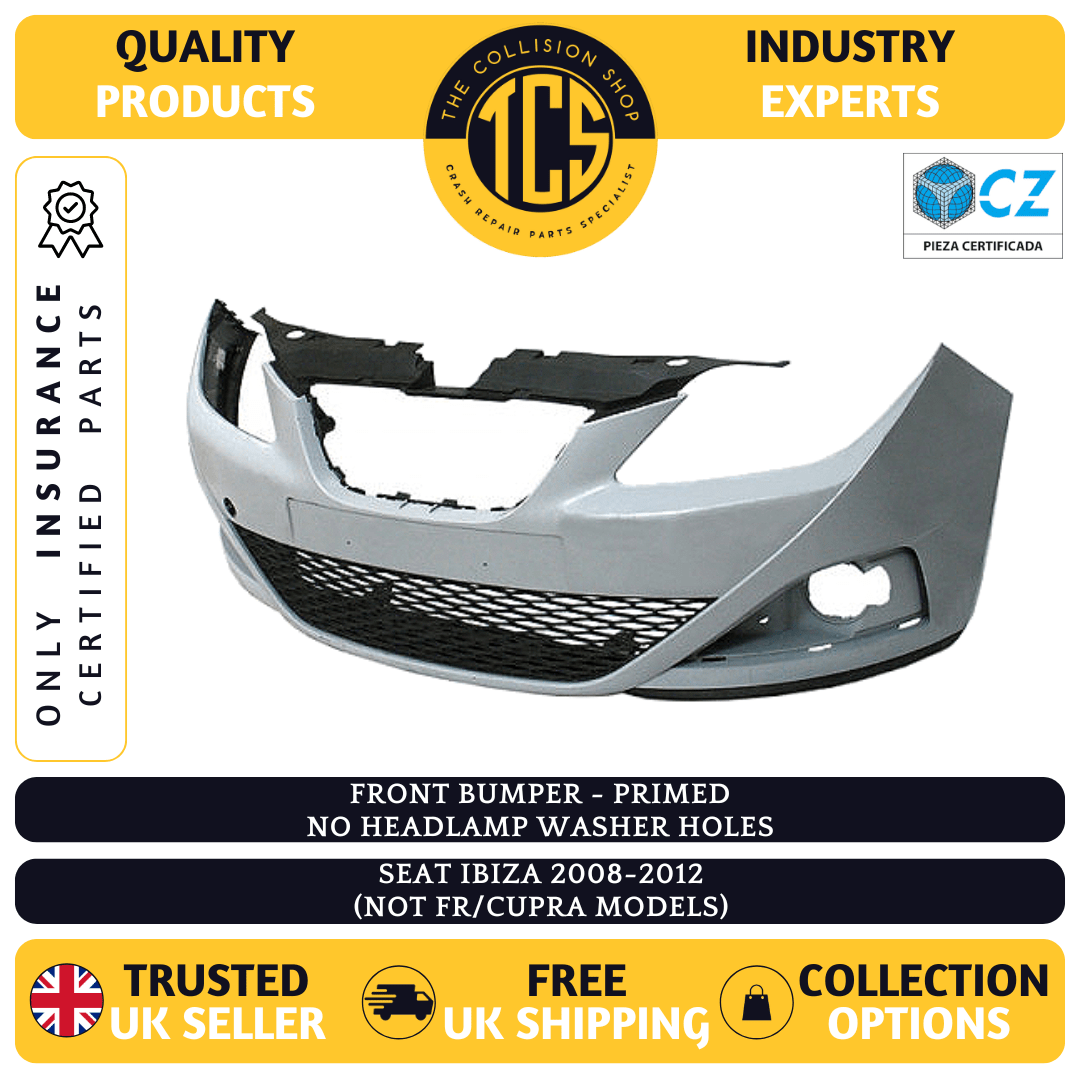 SEAT IBIZA 2008-2012 FRONT BUMPER PRIMED NOT FR/CUPRA MODELS INSURANCE CERTIFIED