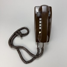 Vintage Cortelco 255445-MBA-20M Brown Corded Wall Telephone Made In USA