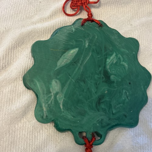 Faux Jade Oriental Dragon hanging wall ornament Lucky Red Knot - Picture 15 of 20