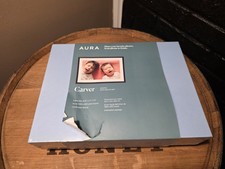 Aura Carver Digital Picture Frame Gravel w/ White Mat 10.5" Frame New Sealed