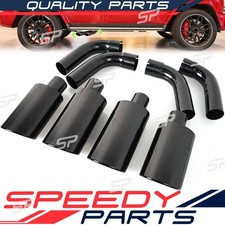 G63 Black Muffler Tips Dual Exhaust For Benz G-wagon W463 W464 4 Pipes 2002-2024