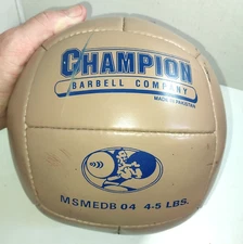 VINTAGE CHAMPION BARBELL COMPANY MEDICINE BALL MSMEDB 04 4-5 LBS, FREE SHIPPING