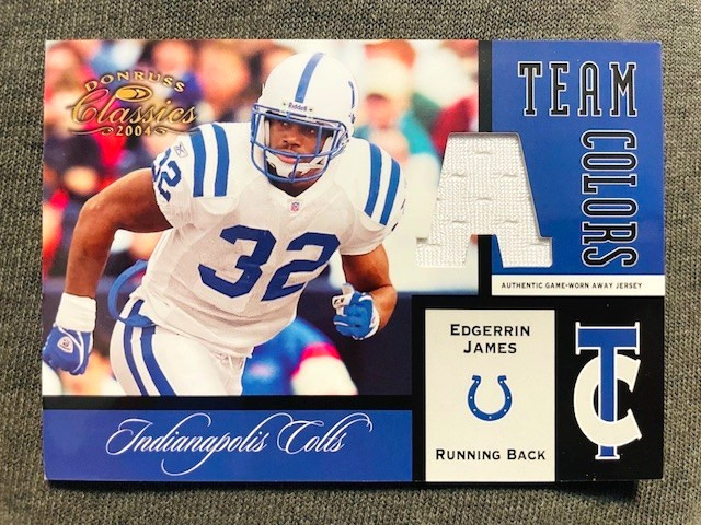 2004 Donruss Classics Edgerrin James Game Used Worn Jersey Relic Card /150 Rare