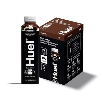 HUEL HIGH PROTEIN SHAKE MEAL REPLACEMENT SHAKES PLANT BASED CHOCOLATE DRINKS 4pk