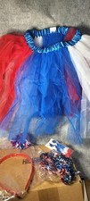 4th of July Tutu Accessories Set Red Blue White Patriotic Costume Women's NEW