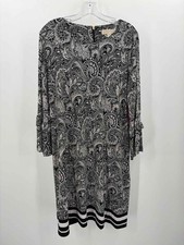 Pre-Owned MICHAEL Michael Kors Black Size XL Knee Length Long Sleeve Dress