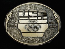 QD03145 VINTAGE 1984  USA OLYMPICS XIV  XXIII  SPORTS COMMEMORATIVE BUCKLE