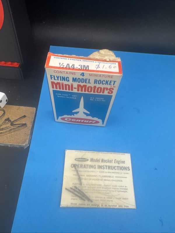Vintage Centuri 1/2A4-3m Empty Motor Box w/ Sealed Instructions  No Motors