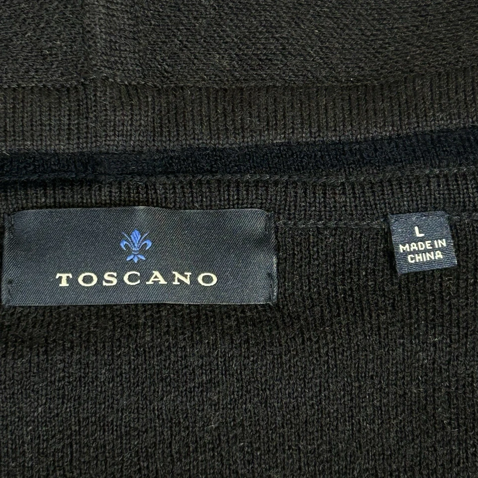 Мужской свитер с капюшоном на молнии Toscano шерстяная смесь глубокий темно-синий размер большой - Изображение 2 из 4