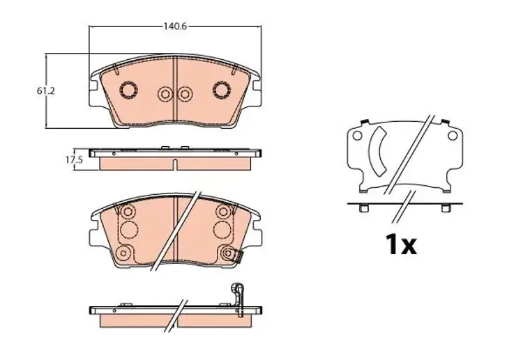 Brake pads GDB2197 TRW for HYUNDAI KIA