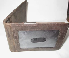 Serman Brands Money Clip Brown Suede  RFID Blocking Men's Wallet