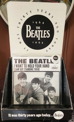 The Beatles I Want To Hold Your Hand 1994 30th Ann. 45 With Countertop Display