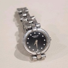 Raymond Weil Geneve Women's Stainless Steel Watch Black Dial Diamond Sapphire