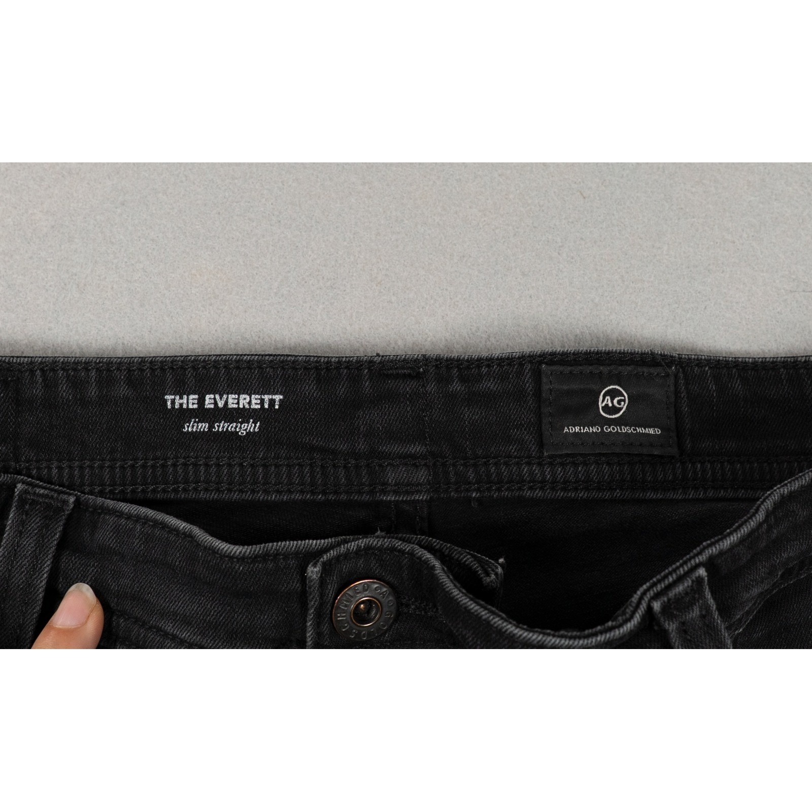AG Adriano Goldschmied The Everett Slim Straight Black Jeans 33x34 image 3