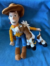 Lot of 2 Toy Story plush 17" doll Woody  horse Bullseye Disney Theme Park Store