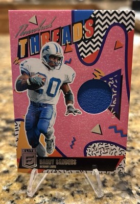 2025 Panini Donruss Elite Throwback Threads Barry Sanders Patch Pink /499 Lions