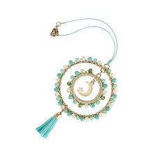 Christmas Car Decorations Interior - Holiday Decor View Turquoise Crescent Moon