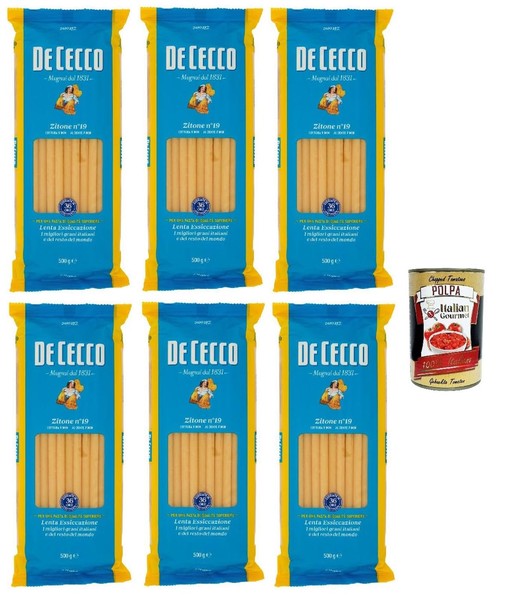 De Cecco Zitone Nr.19 Hartweizenpasta 6X500G+Polpa-image