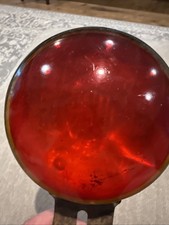 Signa-lite License Plate Reflector Vintage Red Glass Ford Chevy