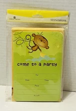 American Greetings Green Monkey Come To A Party 10 Birthday Invitation Envelopes