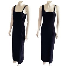 Jessica McClintock Gunne Sax Black Velvet Long Gown Star 90s Vintage Sz 9/10