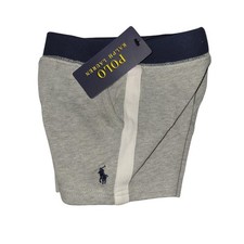 Polo Ralph Lauren Shorts Baby Boys 3M Gray Cotton Logo Elastic Waist Pockets