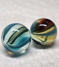 2 - EUROPEAN FRENCH SPARKLERS .61" Vintage Marbles