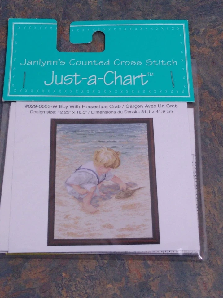 lot JUST A CHART cross stitch patterns boy with crab girl collecting shell CATS - Image 3 of 4