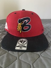 Team issued Bourne Braves Cape Cod Baseball League Fitted Cap Red Black 7 3/8