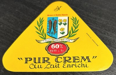 Frankreich - Vintage Käse Etikett - Fro-Blanc, Pagny-la-Blanche-Cote - Pur Crem