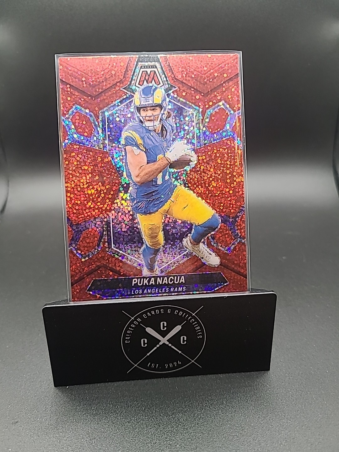 2024 Panini Mosaic - Puka Nacua #130 Red Sparkle Prizm