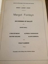 An Evening of Ballet Programme. 1976 Jersey Green Room featuring Margot Fonteyn