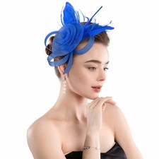 Diica Fascinators for Women Tea Party Hats One Size, Royal Blue