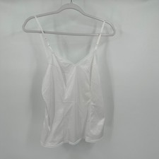 Vanity Fair Women Y2K Vintage White Lace Trim Camisole Slip Top Size 38 Coquette