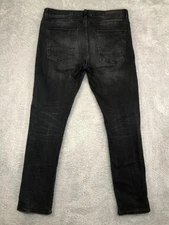 883 Police Jeans Men's 36x31 Moriarty Slim Black Distressed