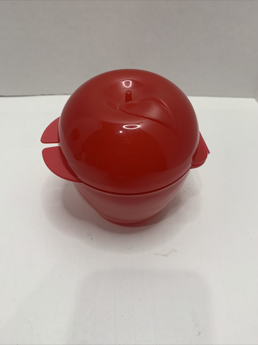 TUPPERWARE RED APPLE FRUIT LOCKER 4941A-3 SNACK KEEPER CONTAINER