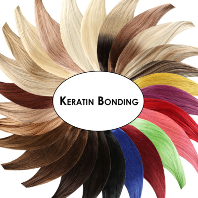 Keratin Bonding Hair Extensions 100% Echthaar Remy Strähnen Haarverlängerung