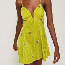 Urban Outfitters Ginger Velvet Embroidered Dress M