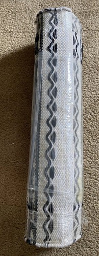 24” X 84” Threshold Runner Woven Rug Ivory Stripe Machine Washable NEW - B118 - Picture 8 of 11