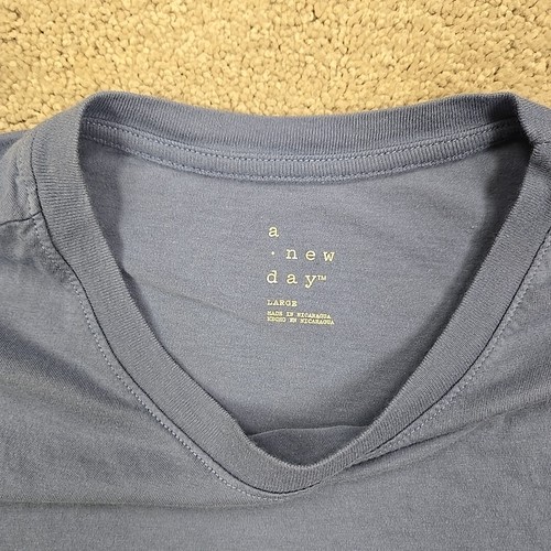 A New Day Women's T-shirt Pullover Short Sleeve Crewneck Teal Blue Green Sz L - Picture 2 of 6