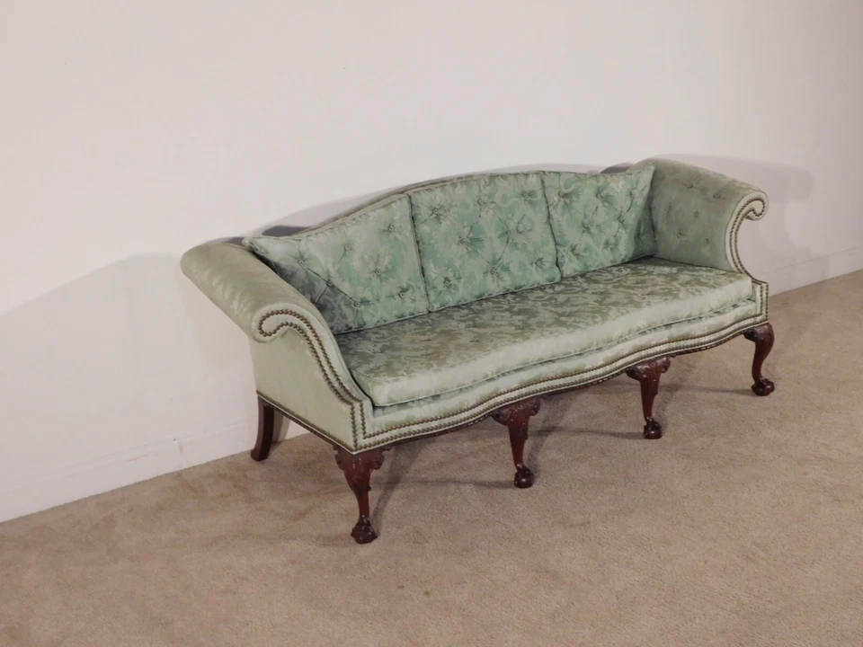 Baker Furniture CW Style Mint Green Serpentine Chippendale Claw Foot Prince диван - Изображение 4 из 4