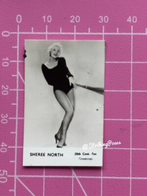 SHEREE NORTH Foto Grußkarte winzig 50er Jahre Filmstar Plain Back Trade 525