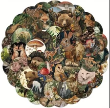 10pcs Round Forest Stickers- Scrapbook, Journal, DIY Crafts & Card Making