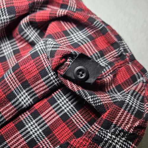 Polo Jeans Ralph Lauren Shirt Mens XL Red Tartan Plaid Half Zip Long Sleeve Vtg - Picture 12 of 17