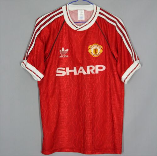MANCHESTER UNITED 1990/1991/1992 HOME FOOTBALL SHIRT JERSEY ADIDAS SIZE M  ADULT | eBay
