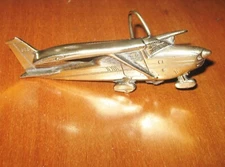 Vintage 1980 Brass Plane J-718 Belt Buckle The Great American Buckle Co Chicago