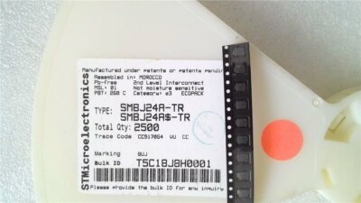 10 x ESD-Entstörer/ TVS-Dioden - SMBJ24A-TR - DO-214AA-2 - NEU