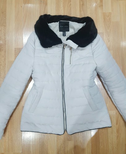 Cream Fur Color Jacket Parka Size 
