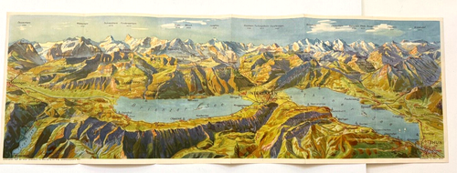 Colorful Vintage Brochure "Lakes of Thun and of Brienz" Switzerland -Lovely Map* - Picture 2 of 19